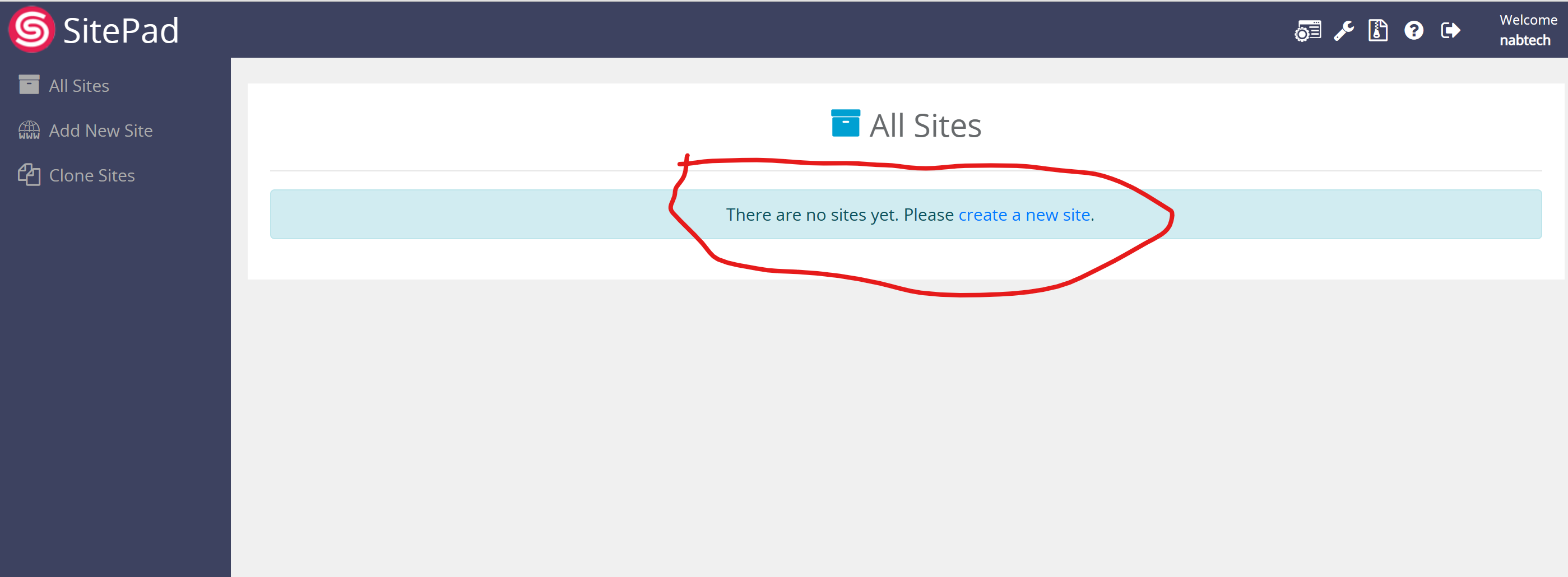 create new site